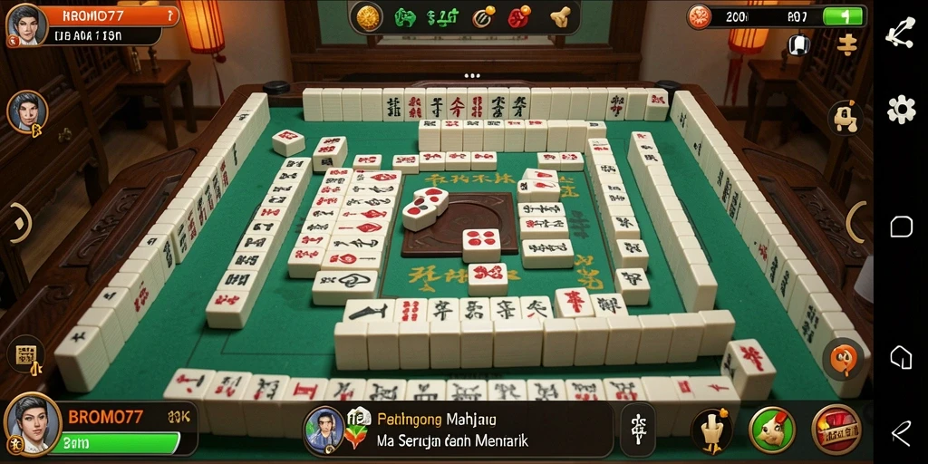 Tampilan menarik dari gameplay Mahjong di BROMO77.