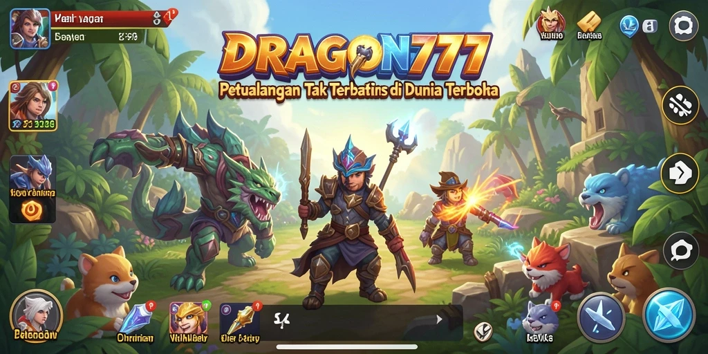 Tangkapan layar menunjukkan momen petualangan di dunia terbuka DRAGON777.
