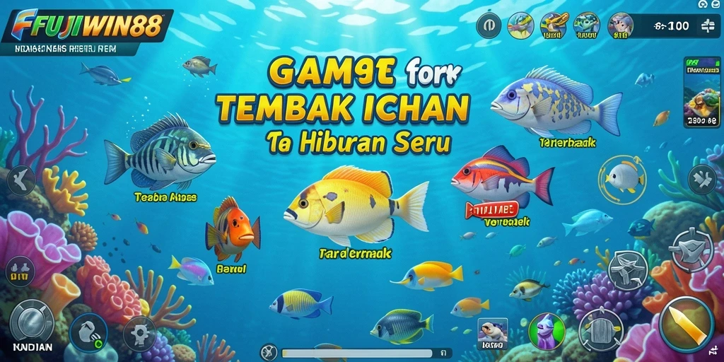 Tangkapan layar utama FUJIWIN88 menampilkan aksi menembak ikan yang mendebarkan.