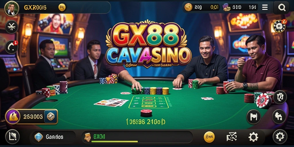 Screenshot GX88 menampilkan dealer nyata dan gameplay Live Casino yang mengasyikkan.