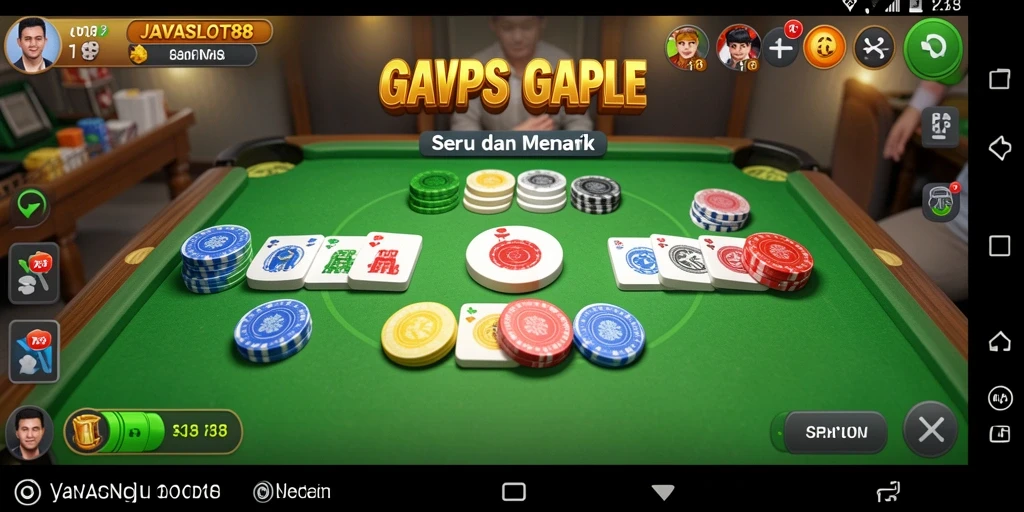Tampilan gameplay seru dari <strong>JAVASLOT88</strong> saat bermain Gaple.