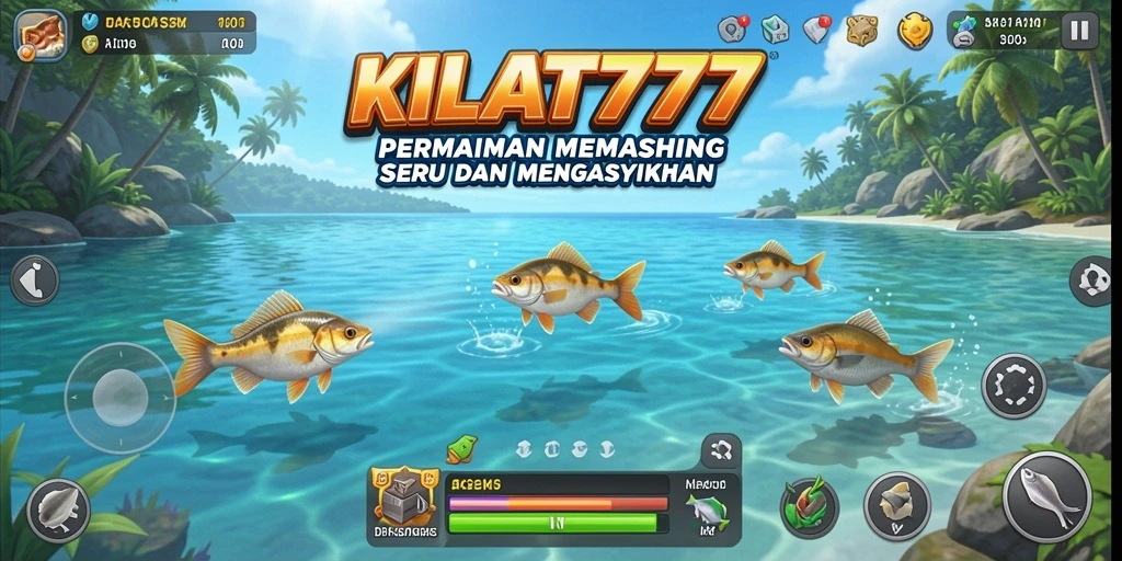 Tampilan gameplay KILAT777 dengan momen menangkap ikan yang mendebarkan.