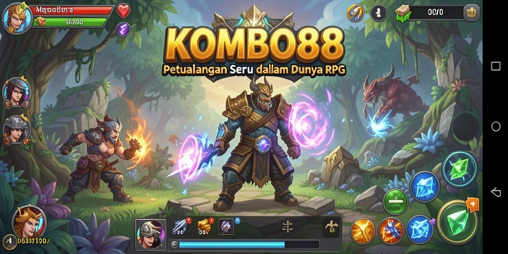 Tangkapan layar utama menunjukkan aksi seru dalam gameplay RPG.