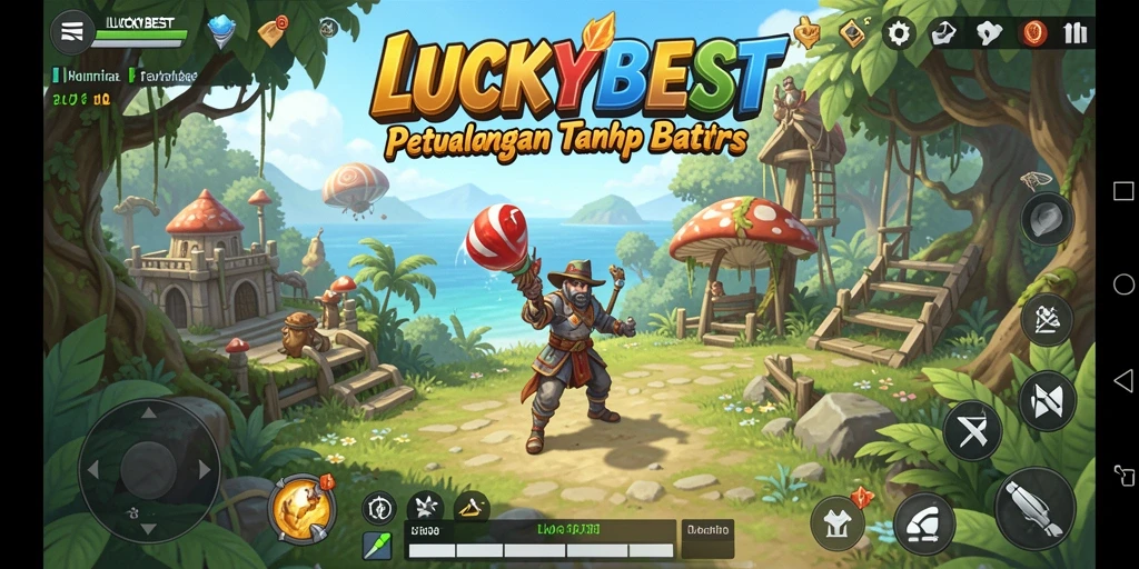 Tampilan utama gameplay LUCKYBEST yang menakjubkan di dunia terbuka.