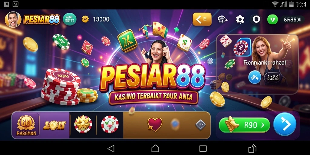 Screenshot utama PESIAR88 menampilkan gameplay kasino yang seru dan menarik.