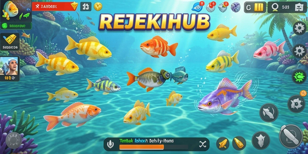 Tangkapan layar menunjukkan pengalaman menembak ikan yang seru.