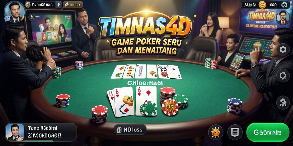 Tampilan menarik dari gameplay Poker di TIMNAS4D.
