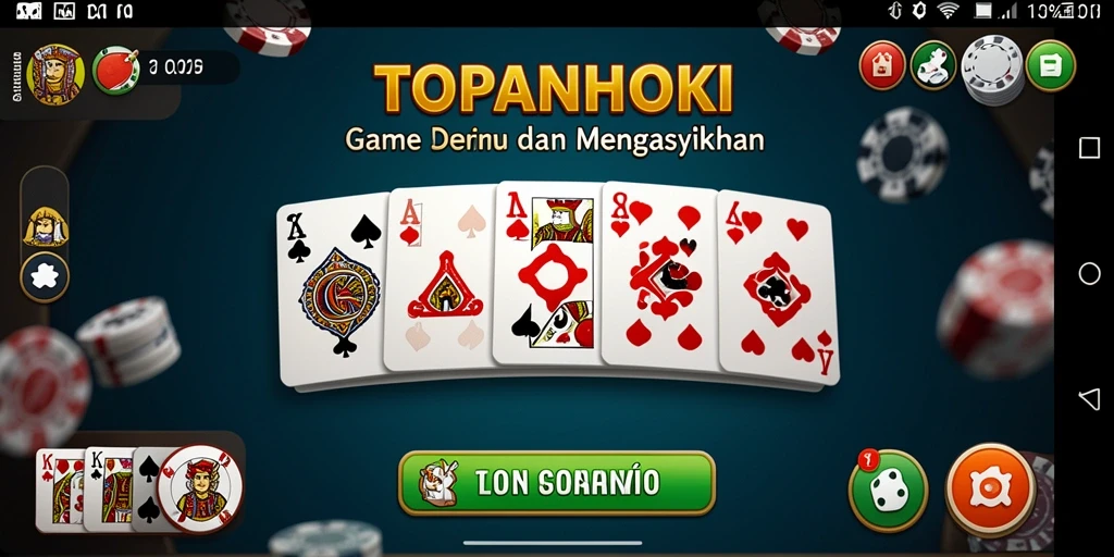 Tampilan gameplay seru dalam game Domino TOPANHOKI.